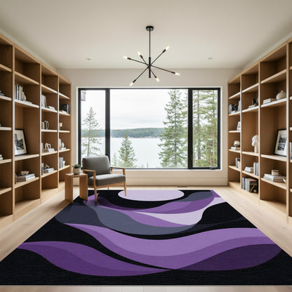 Amethyst Swirls Abstract Circle Rug