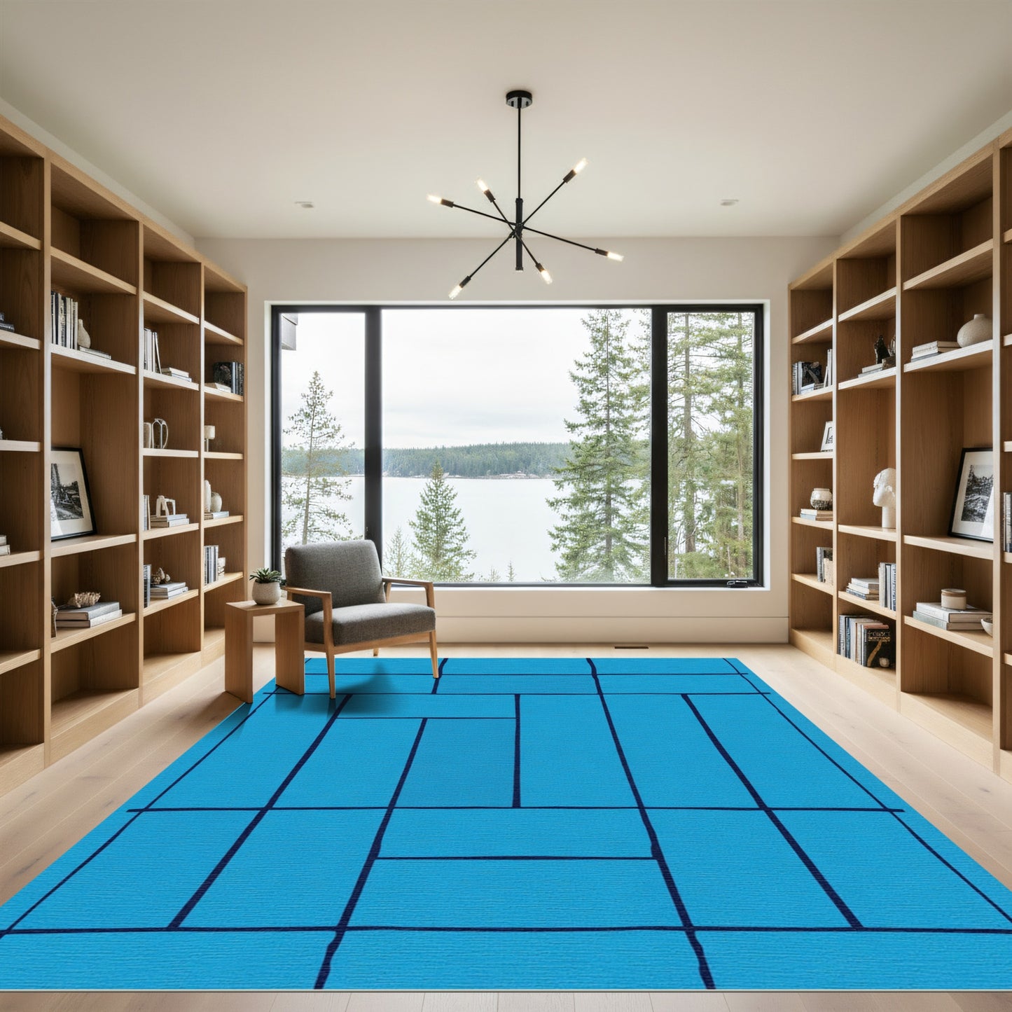 Lapis Lazuli Rectangular Grid Rug