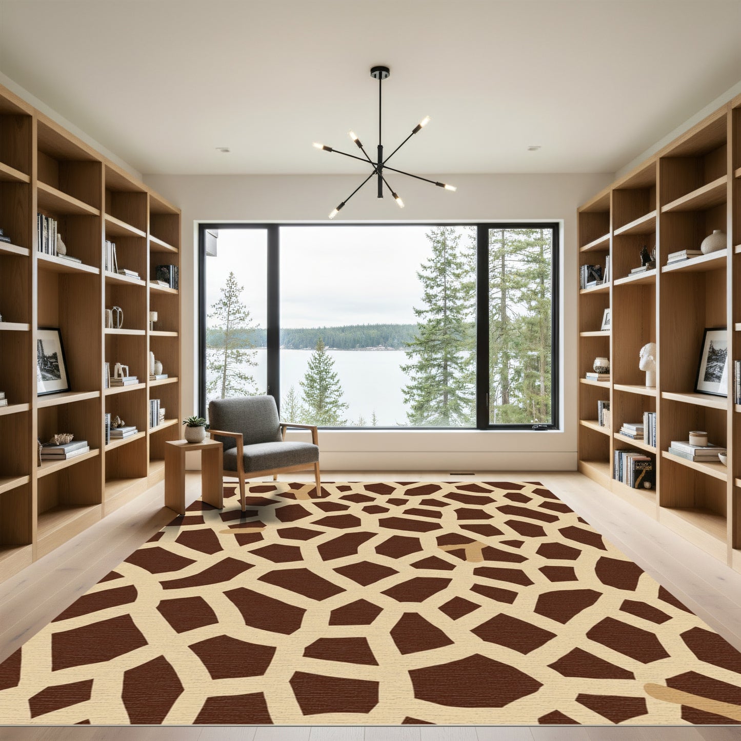 Brown Beige Organic Animal Hide Rug