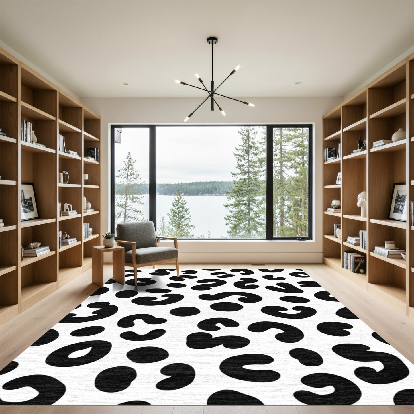 Bold Black Cheetah Spots Rug