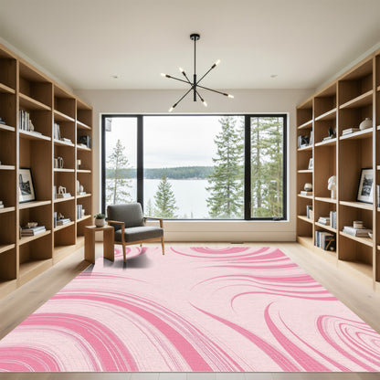Soft Pink Swirl Organic Flow Rug