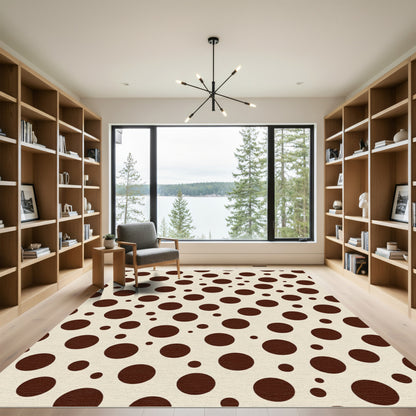 Creamy Brown Polka Dot Scatter Rug