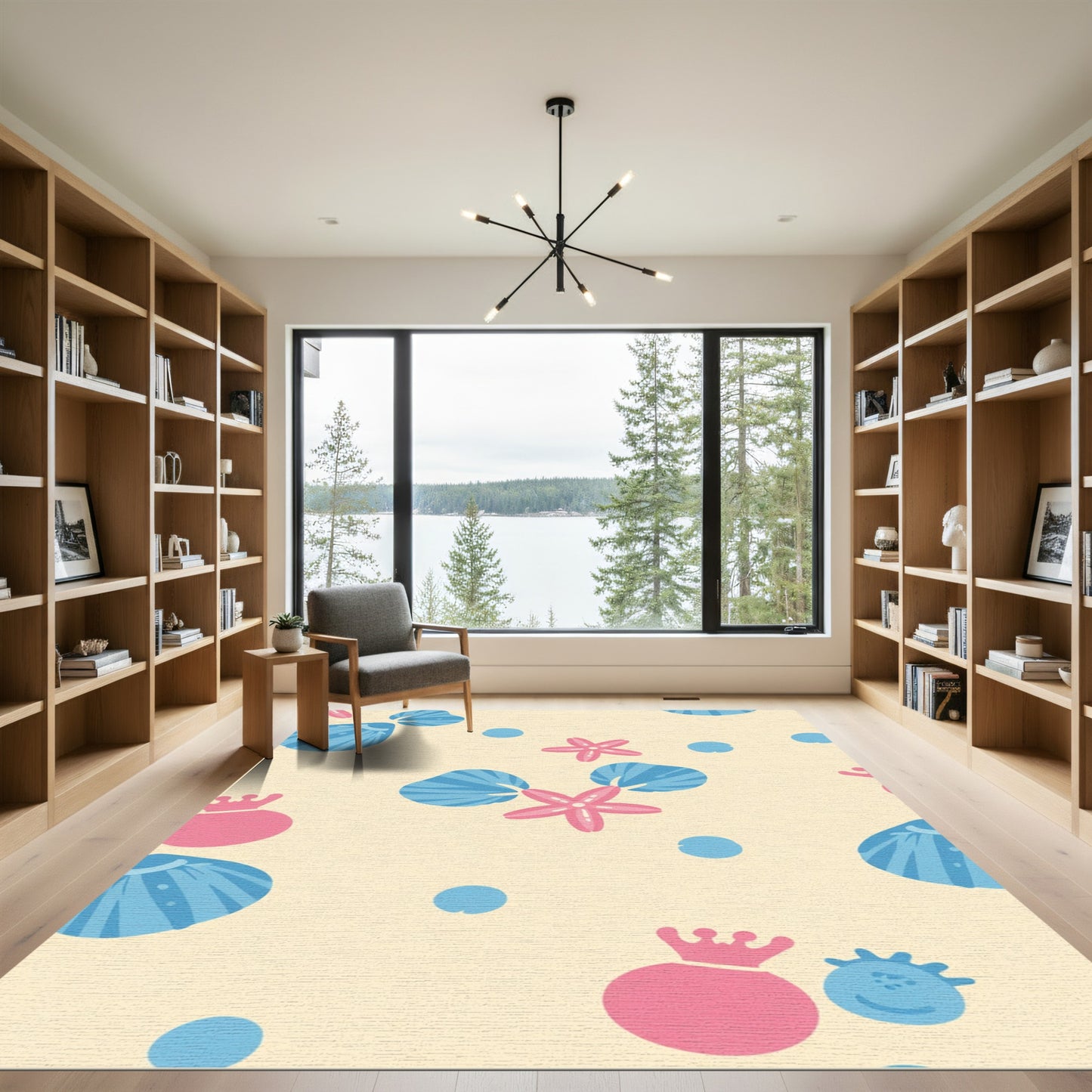 Sea Shell Starfish Circle Collection Rug