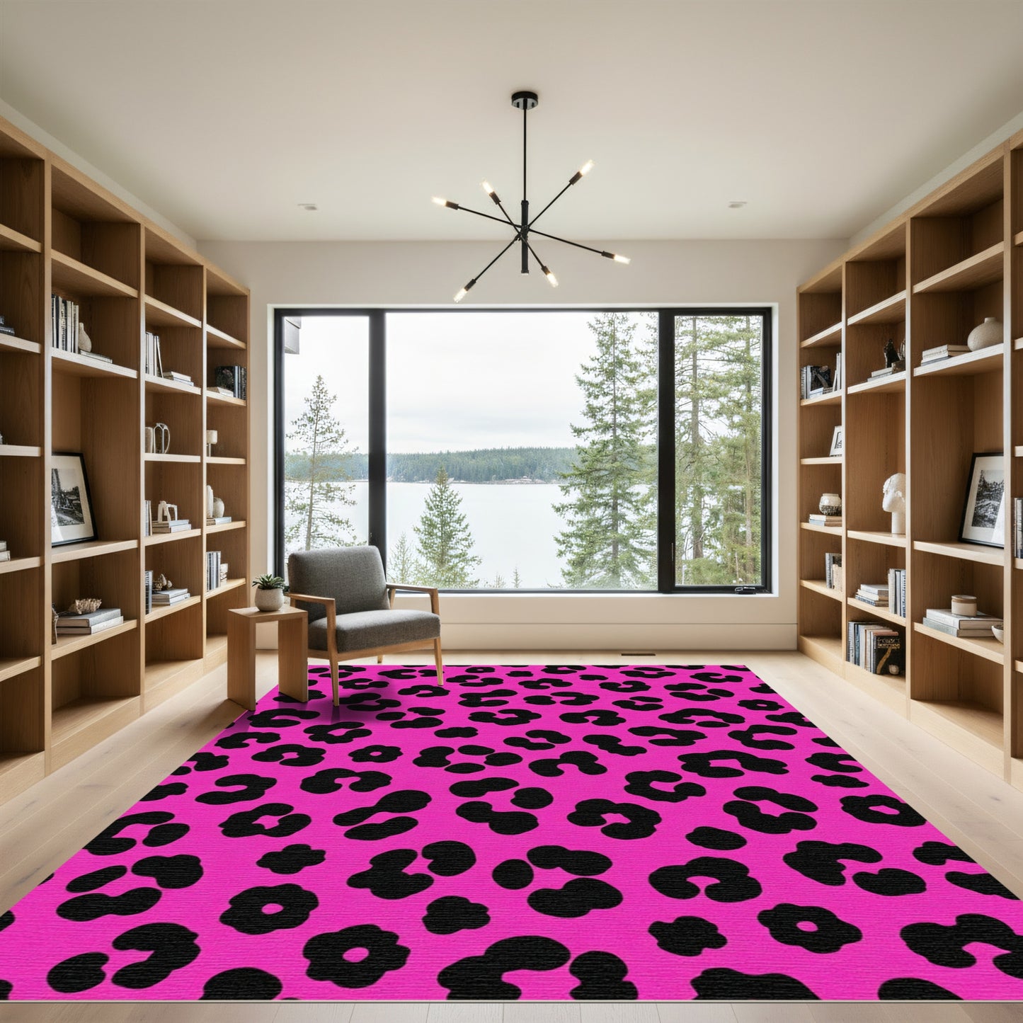 Bold Hot Pink Leopard Spots Rug