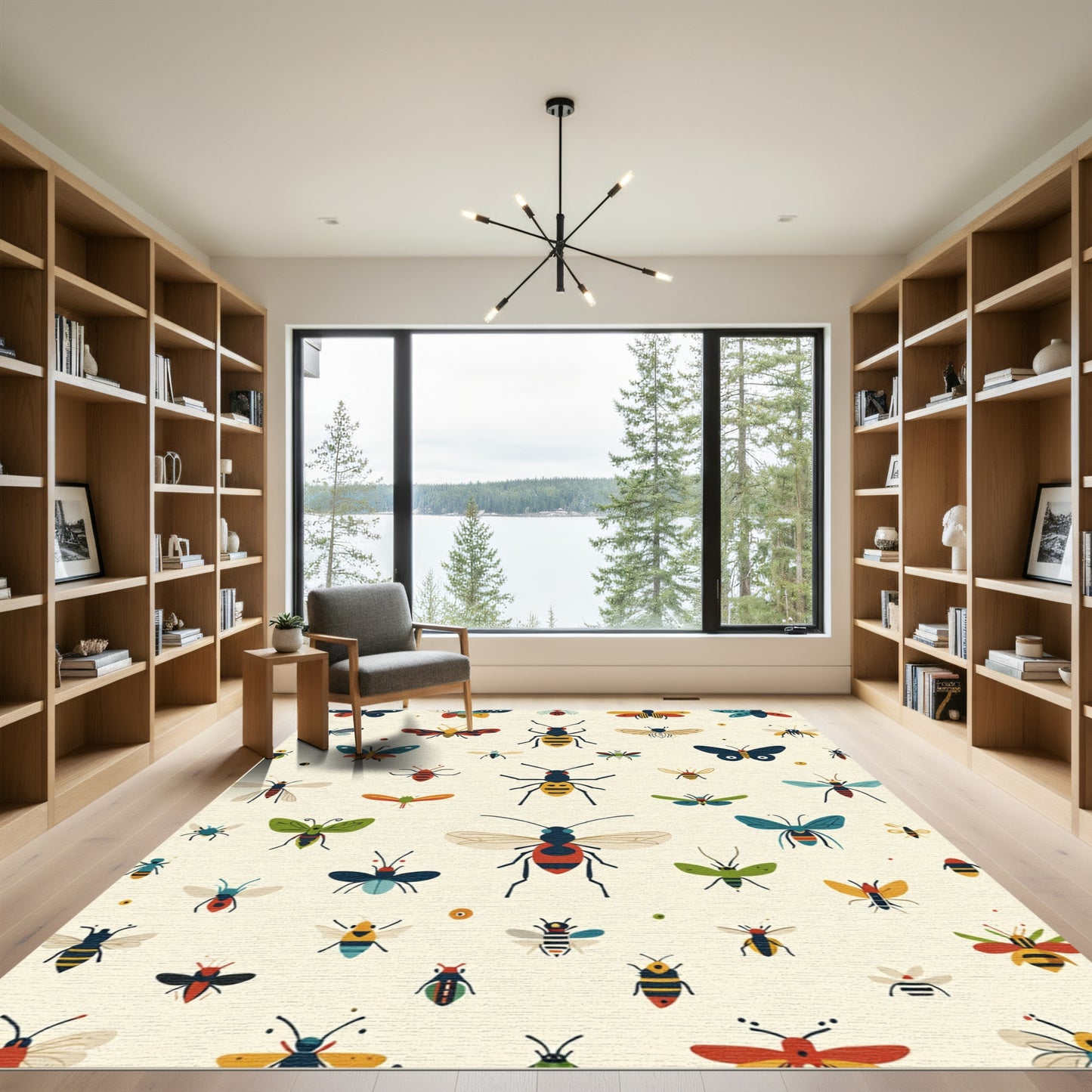 Whimsical Colorful Insect Collection Rug