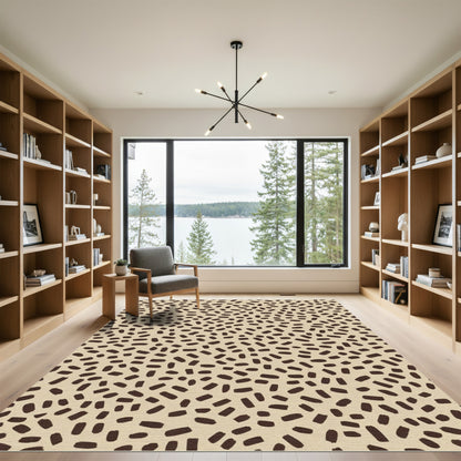 Tan Brown Abstract Dash Rug