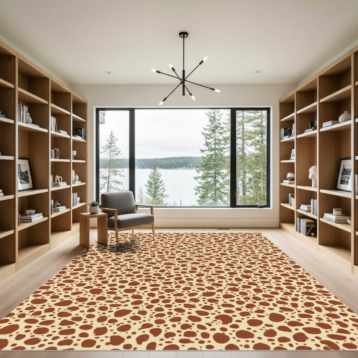 Abstract Brown Dot Texture Rug
