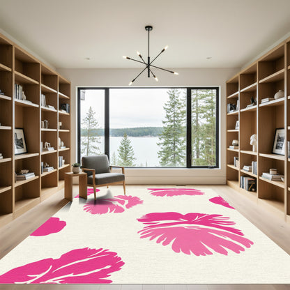 Pink Floral Blossom Abstract Rug