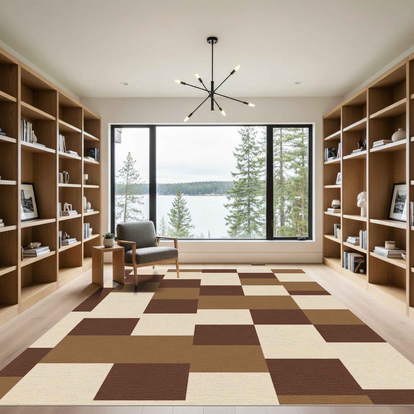 Earthy Tones Geometric Block Rug