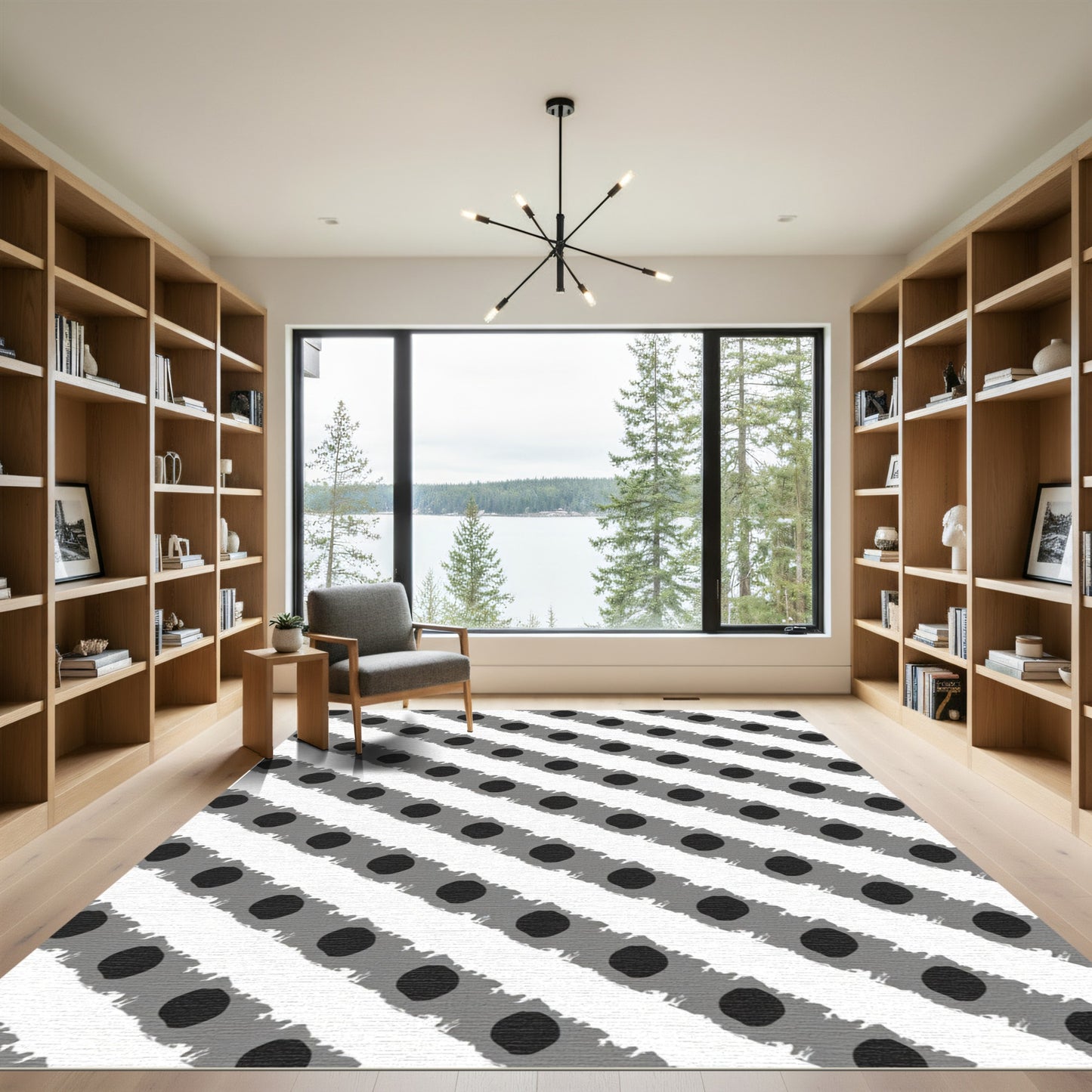 Monochrome Stripe Dot DashRug Rug