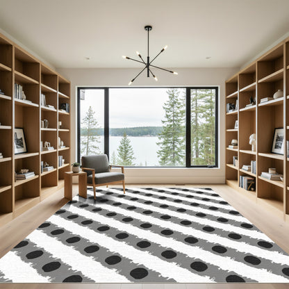 Monochrome Stripe Dot DashRug Rug