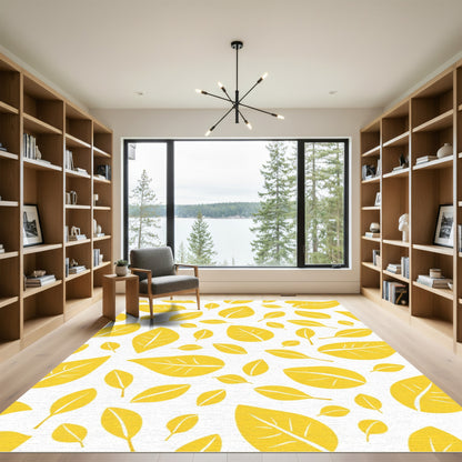 Golden Leaf Scatter Surface Rug