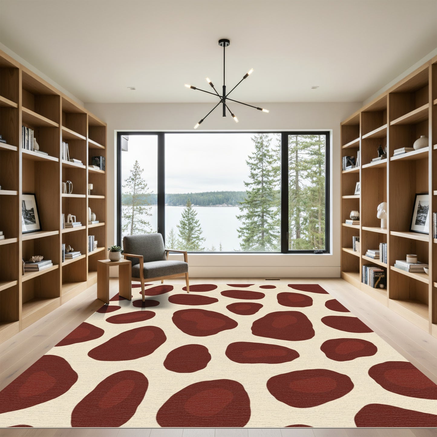 Earthy Brown Spotty Spot Rug