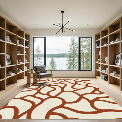Terracotta Cream Organic Flow Rug