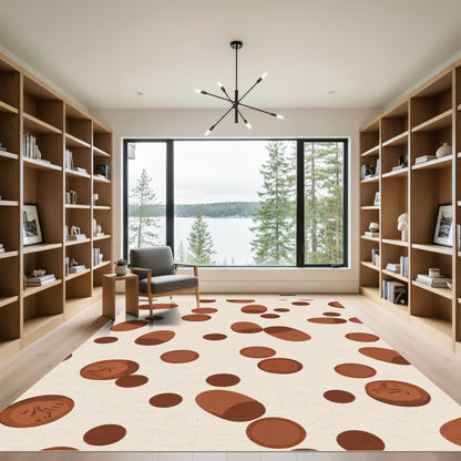Brown Scatter Round Oval Forms Rug