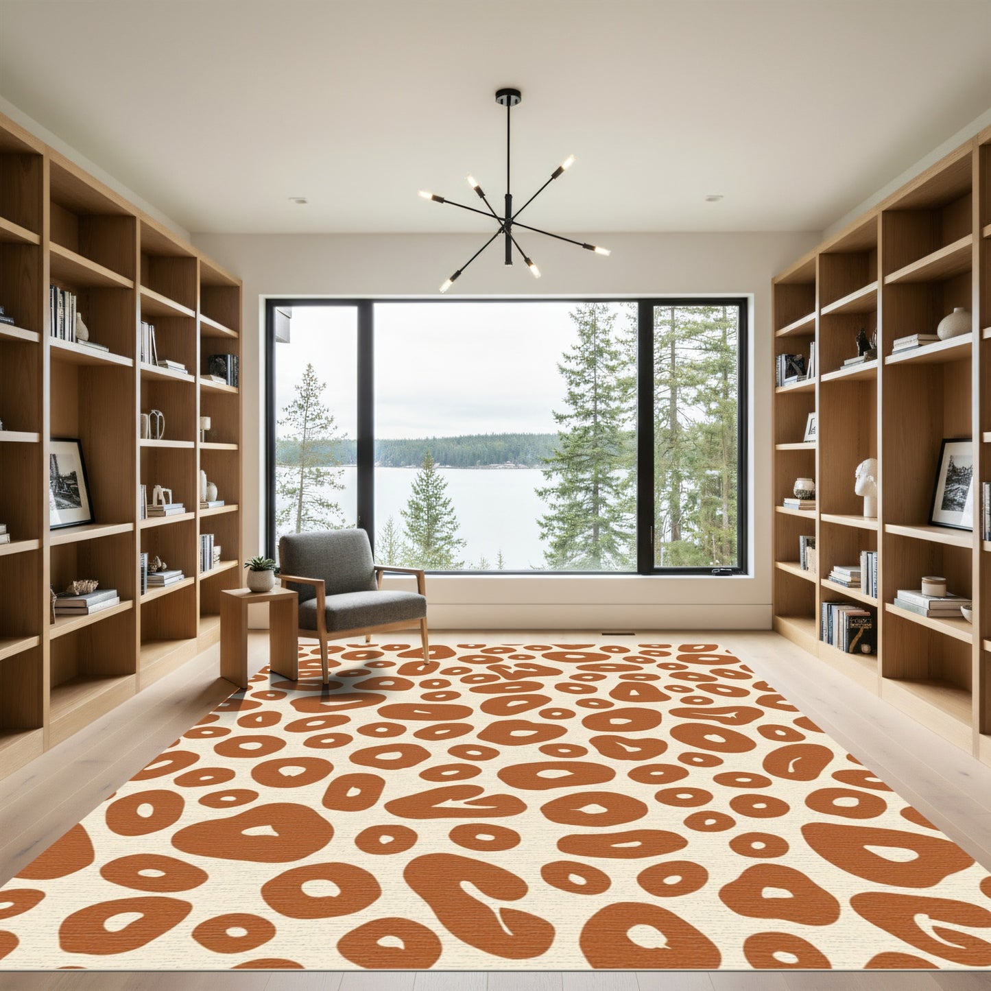 Terracotta Speckled Abstract Spots Rug