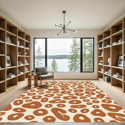 Terracotta Speckled Abstract Spots Rug