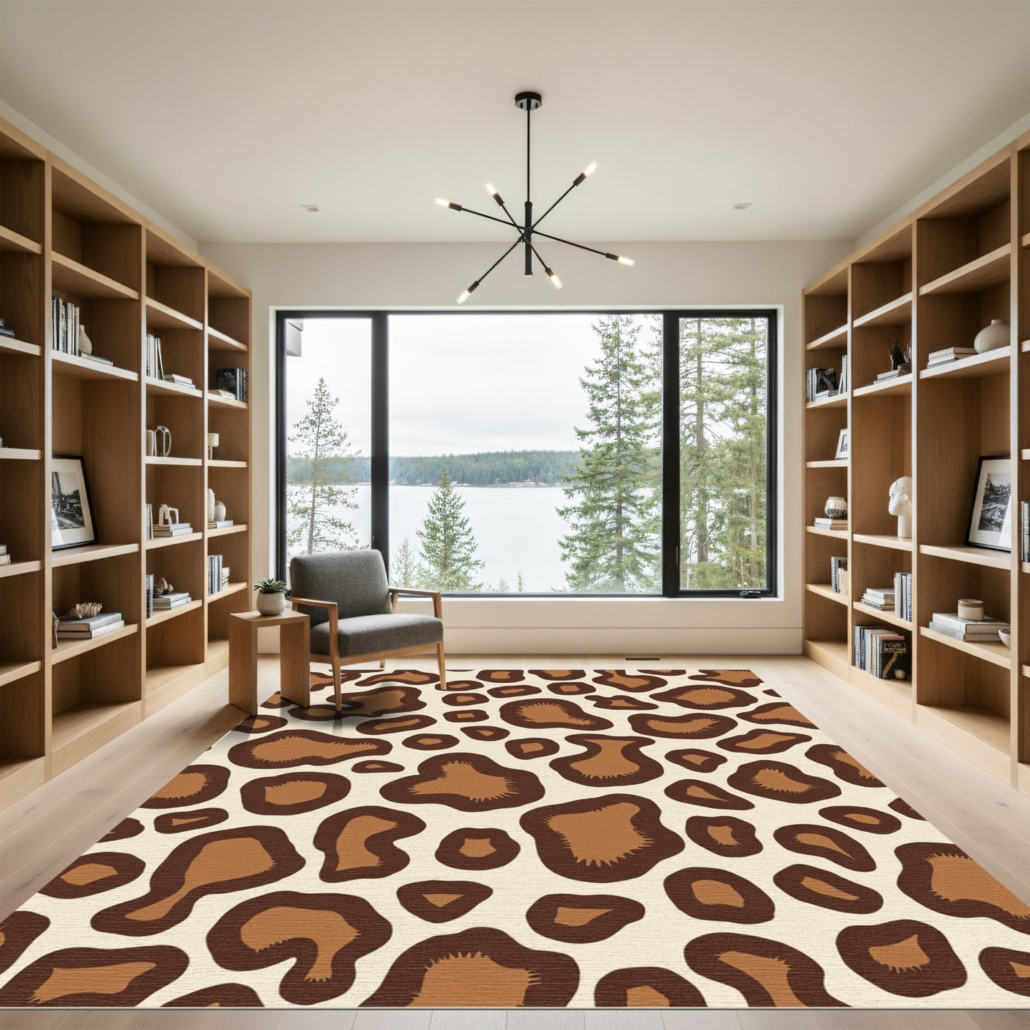 Caramel Brown Leopard Spot Rug