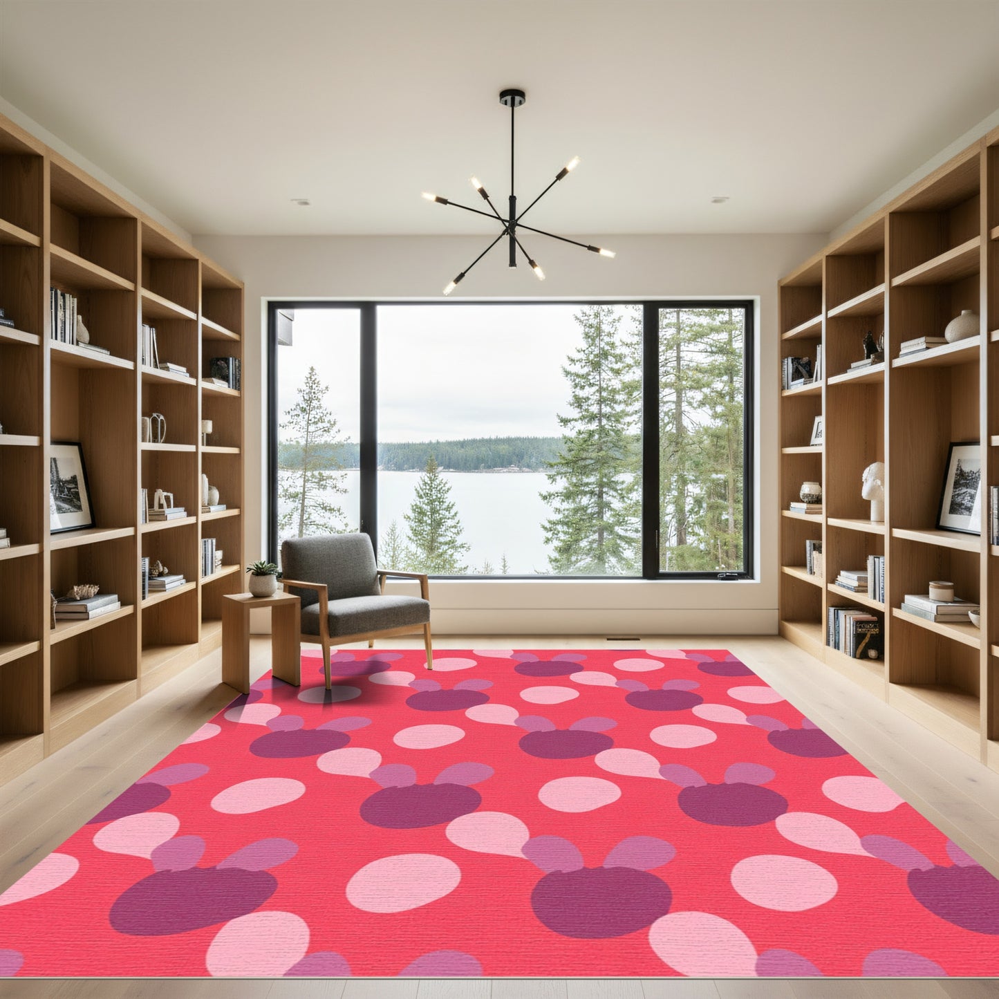 Sweet Pink Bunny Polka Dot Rug
