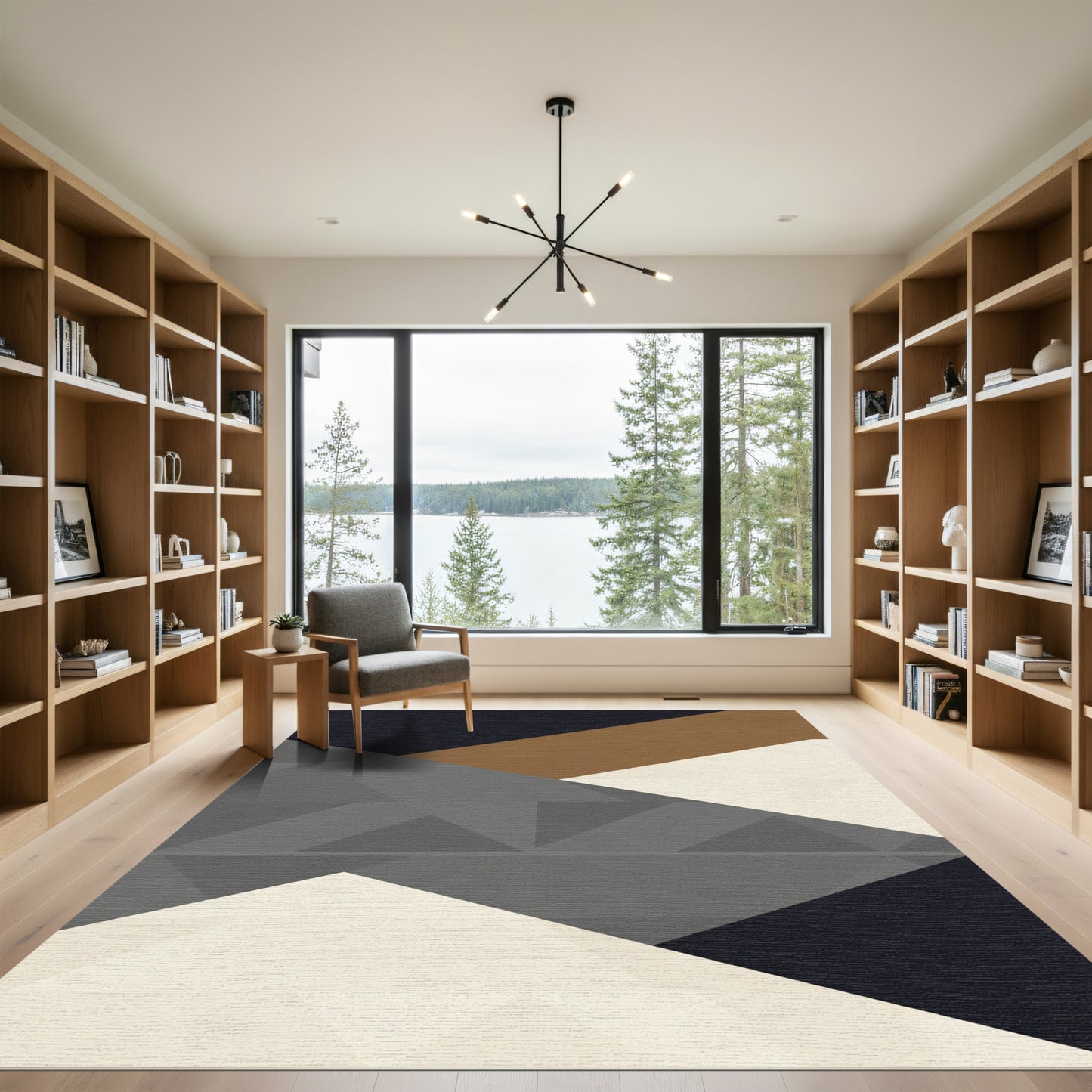 Modern Geometric Abstract Shapes Rug