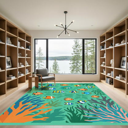 Coral Reef Tropical Fish Scape Rug