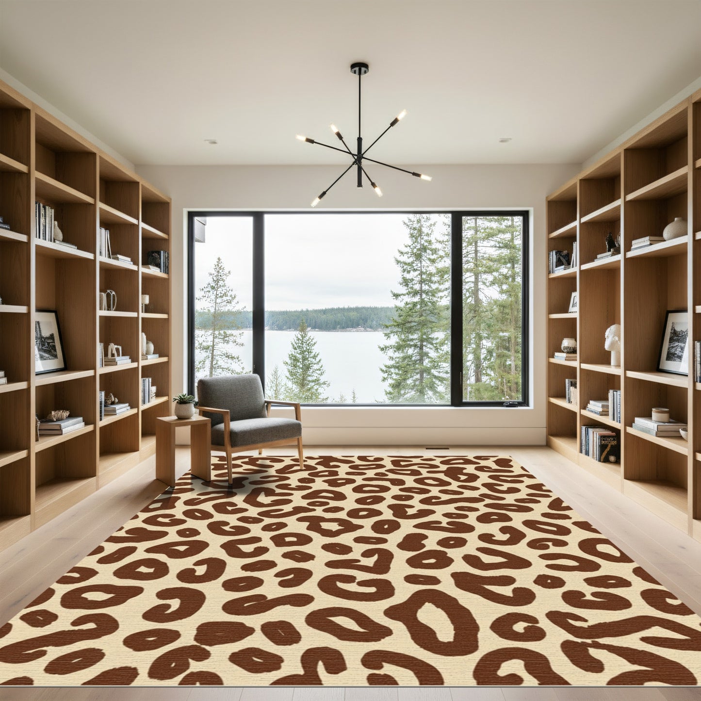 Brown Leopard Spots Texture Rug