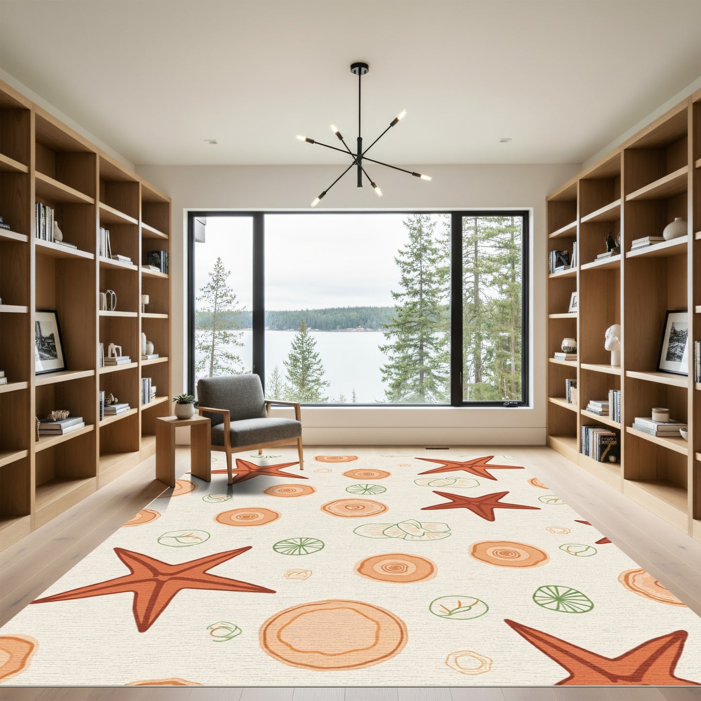 Coral Starfish And Shell Medley Rug