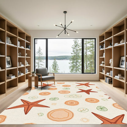 Coral Starfish And Shell Medley Rug
