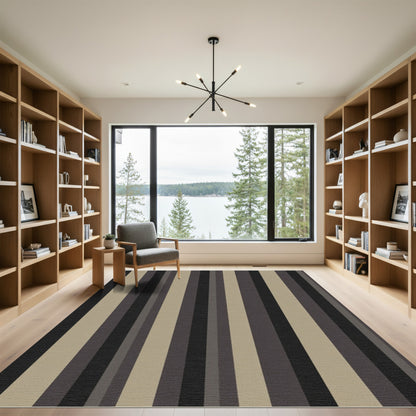 Earth Tones Vertical Stripe Rug
