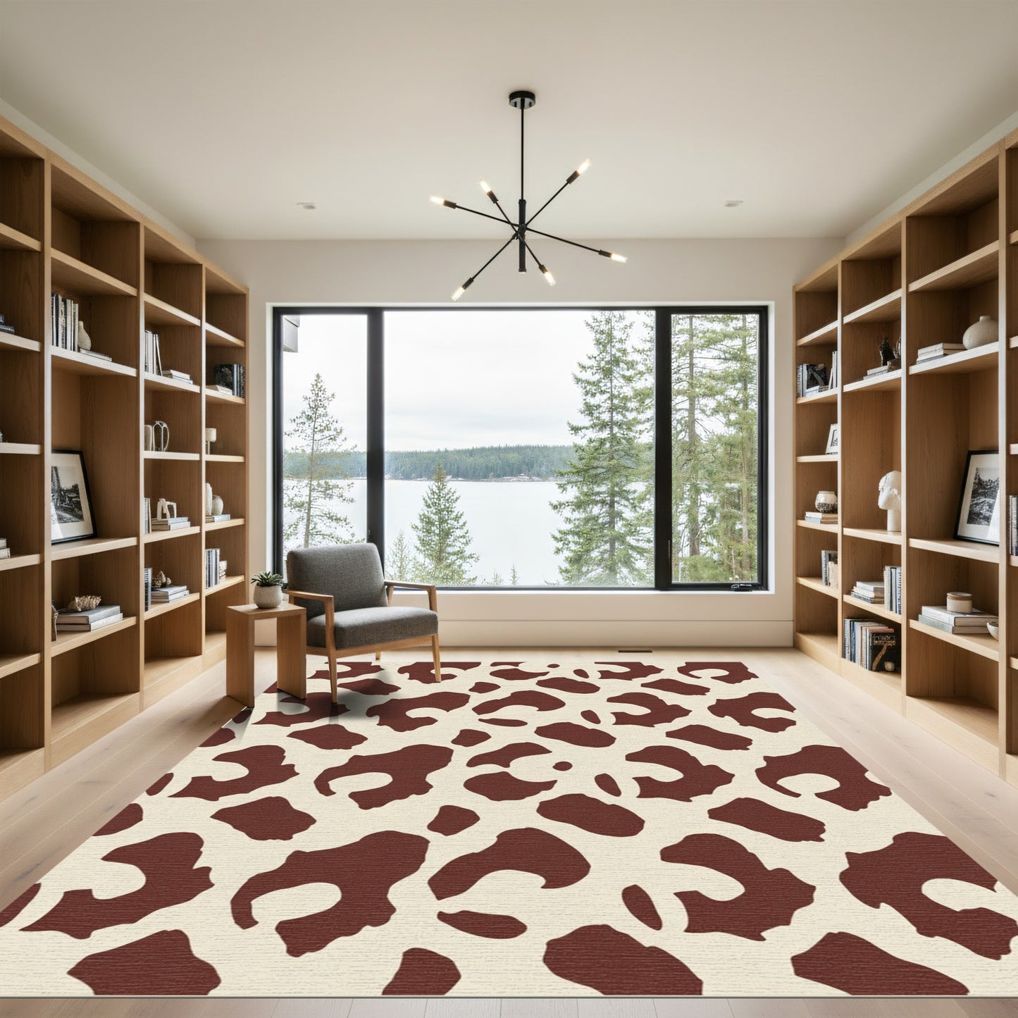 Bold Brown Cow Spots Rug
