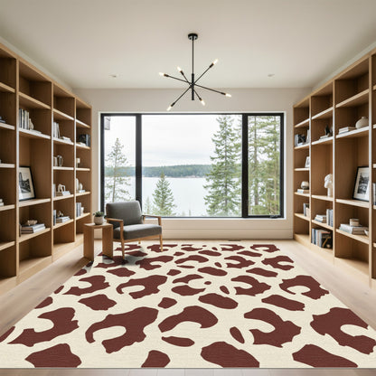Bold Brown Cow Spots Rug