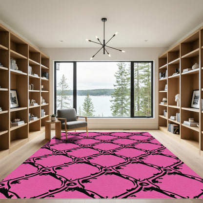 Hot Pink Lattice Link Rug