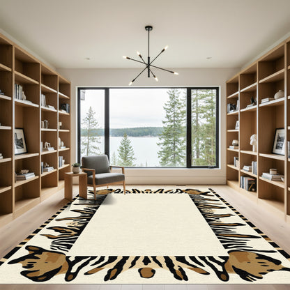 Bold Animalistic Stripes Border Rug