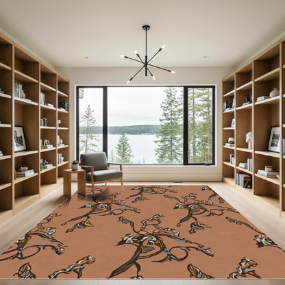 Orchid Branch Earth Tones Abstract Rug