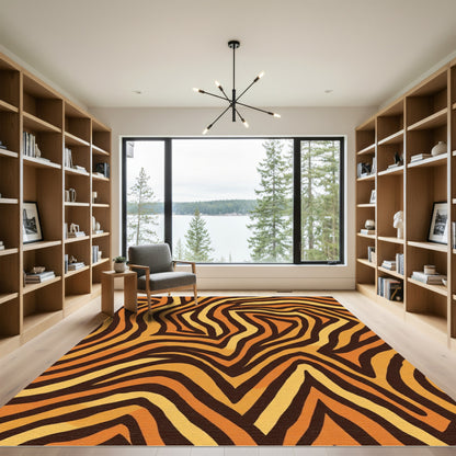 Bold Orange Yellow Animal Print Rug