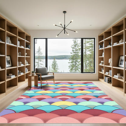 Pastel Scales Geometric Shimmer Rug