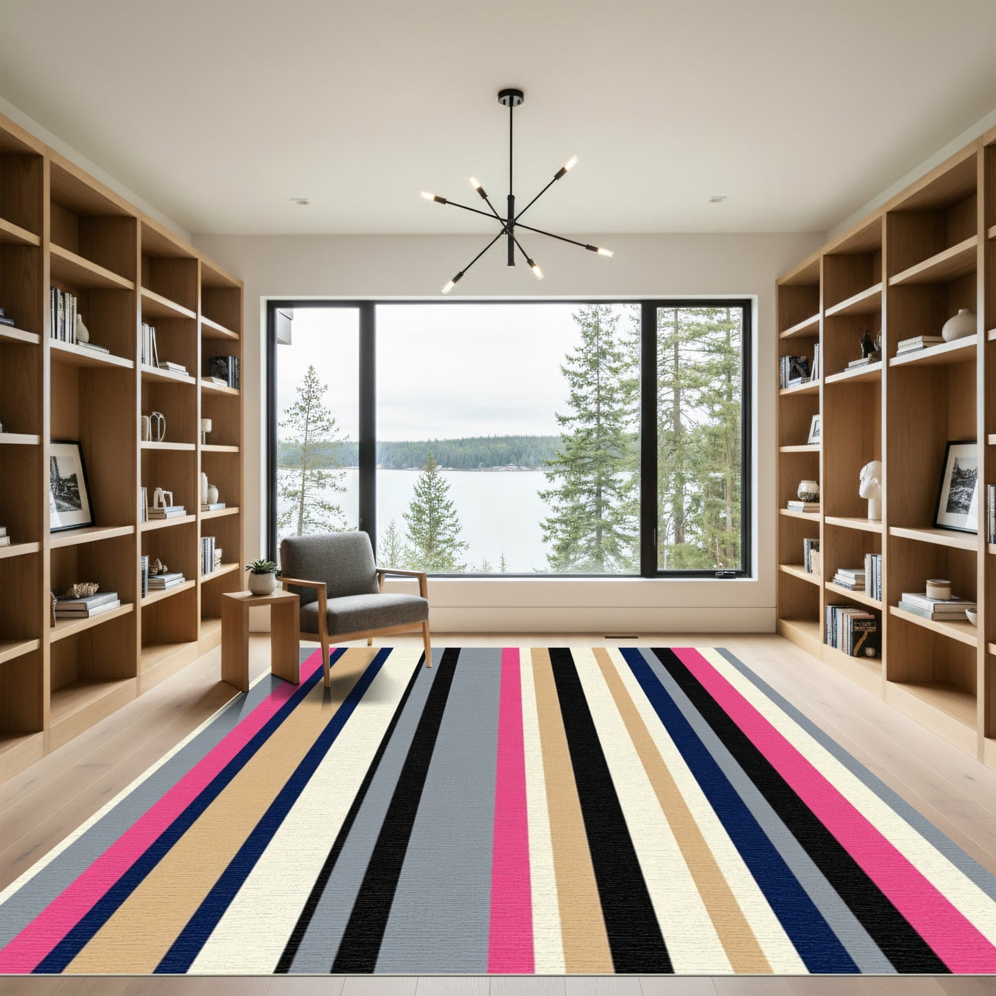 Vibrant Multi Stripe Color Block Rug