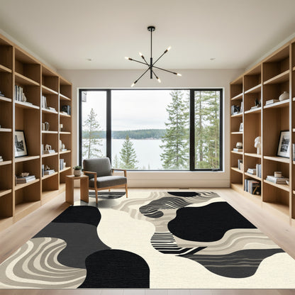 Monochromatic Abstract Organic Flow Rug