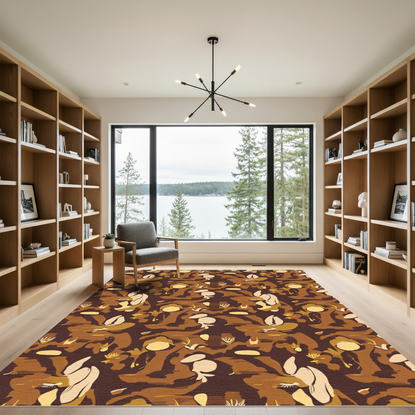 Earthy Tones Camouflage Abstract Flow Rug