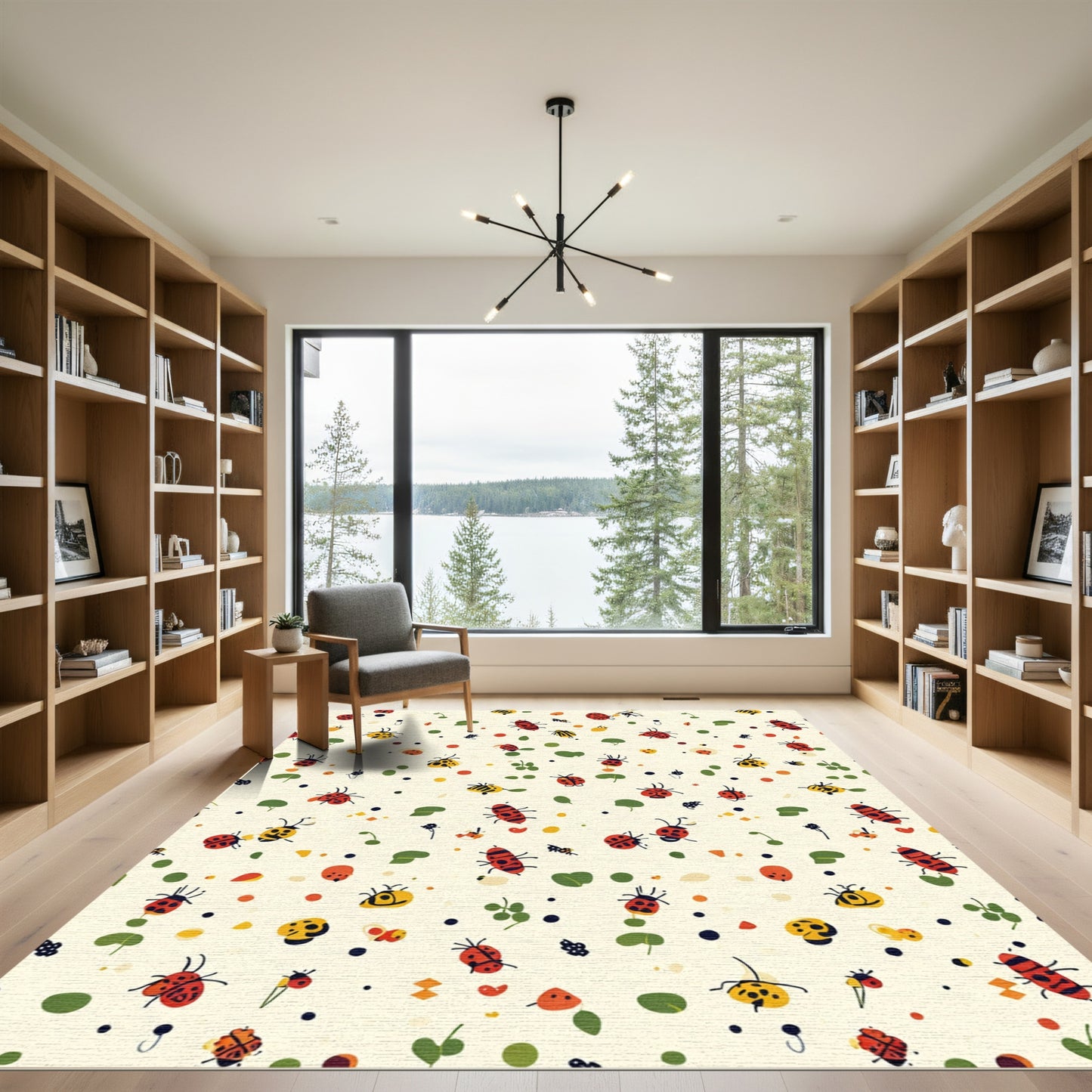 Whimsical Ladybug And Beetle Garden Rug