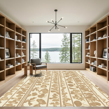 Cream Botanical Vine Accent Rug
