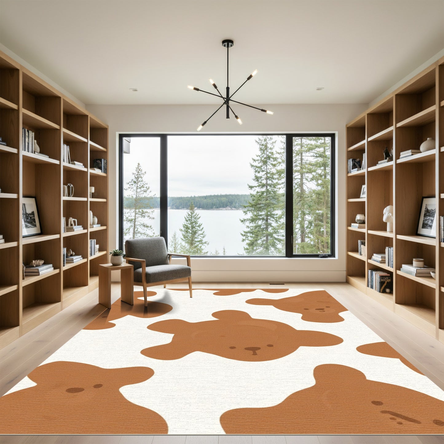 Brown Teddy Bear Collage Rug