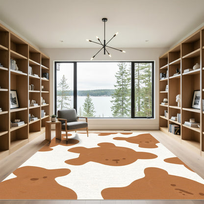 Brown Teddy Bear Collage Rug