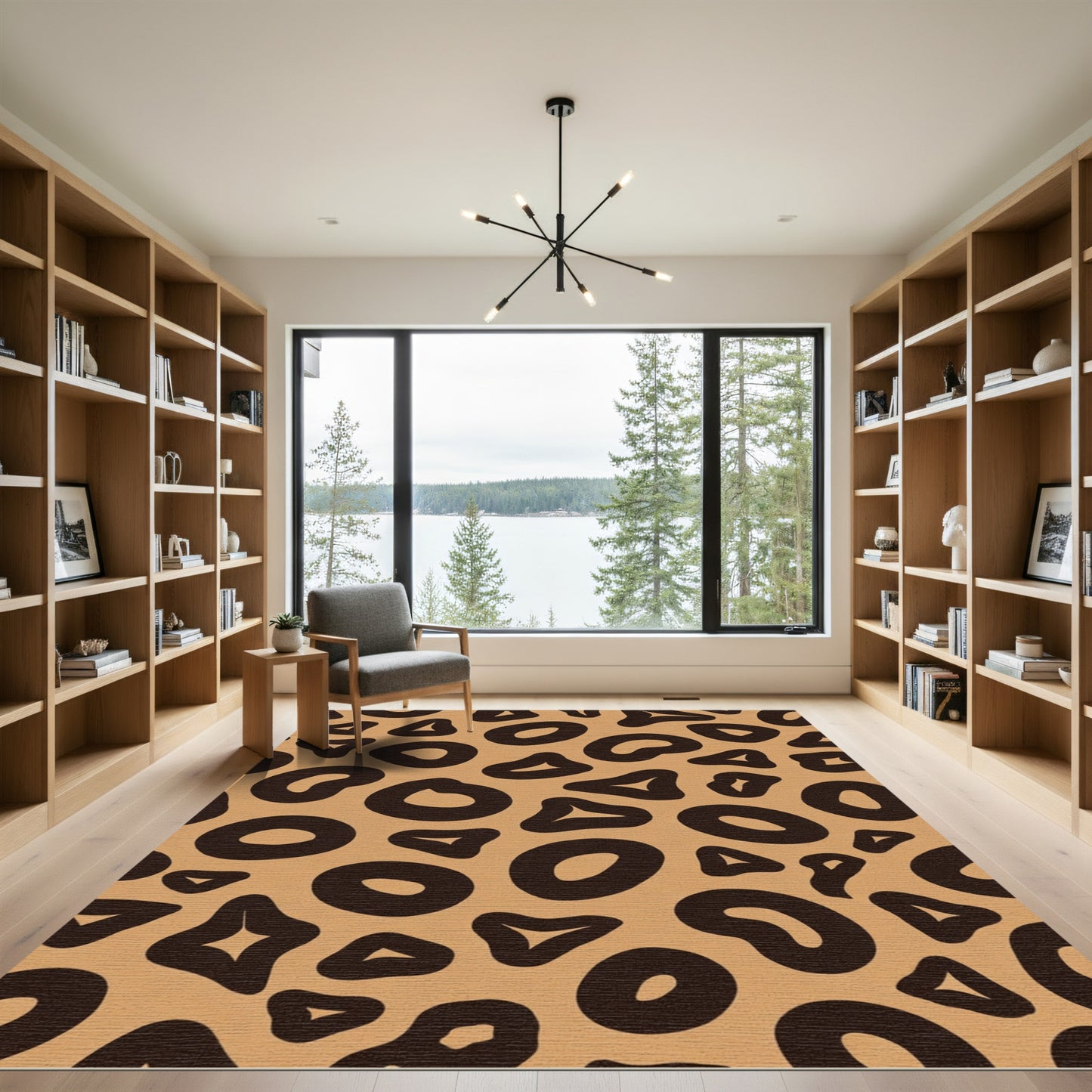 Animal Print Tan Brown Spots Rug