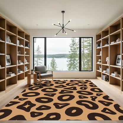 Animal Print Tan Brown Spots Rug