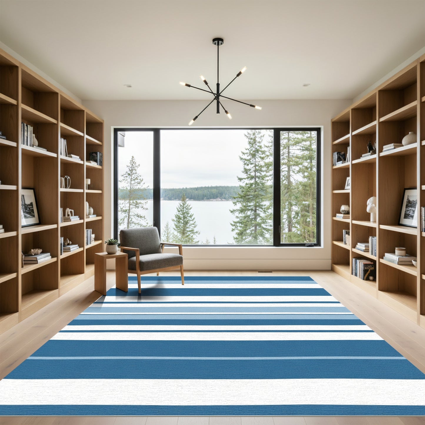 Seaside Blue Multistripe Rug