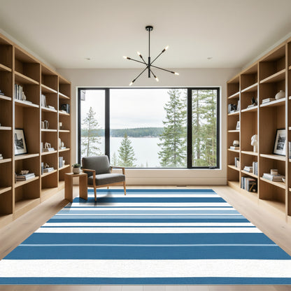 Seaside Blue Multistripe Rug