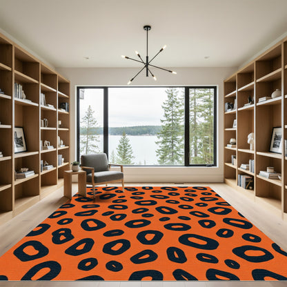 Bold Orange Black Spotty Rug