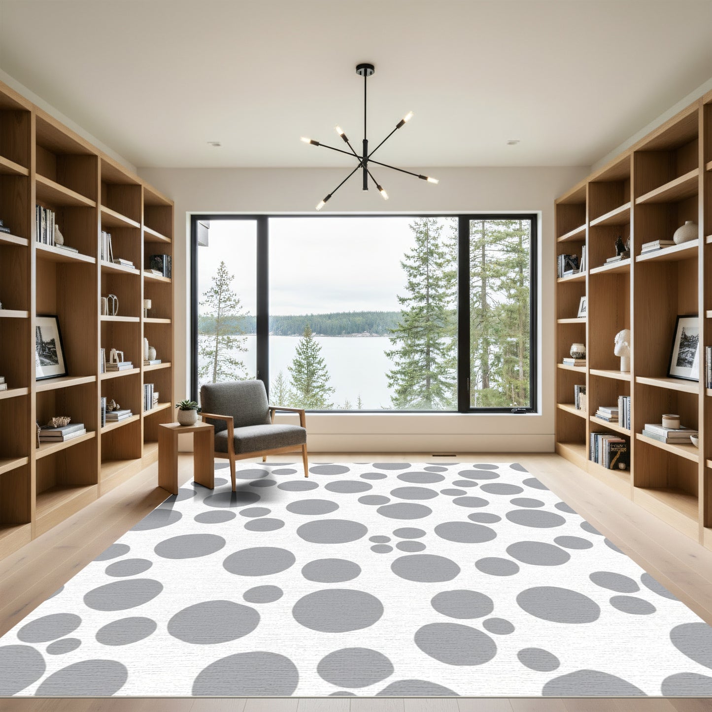 Gray Scattered Circles Rug