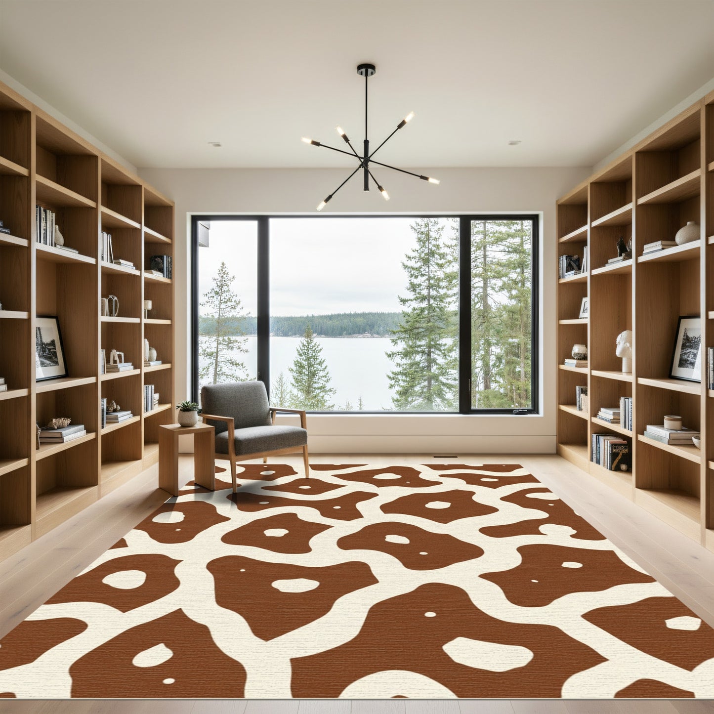 Brown Cream Giraffe Spots Rug